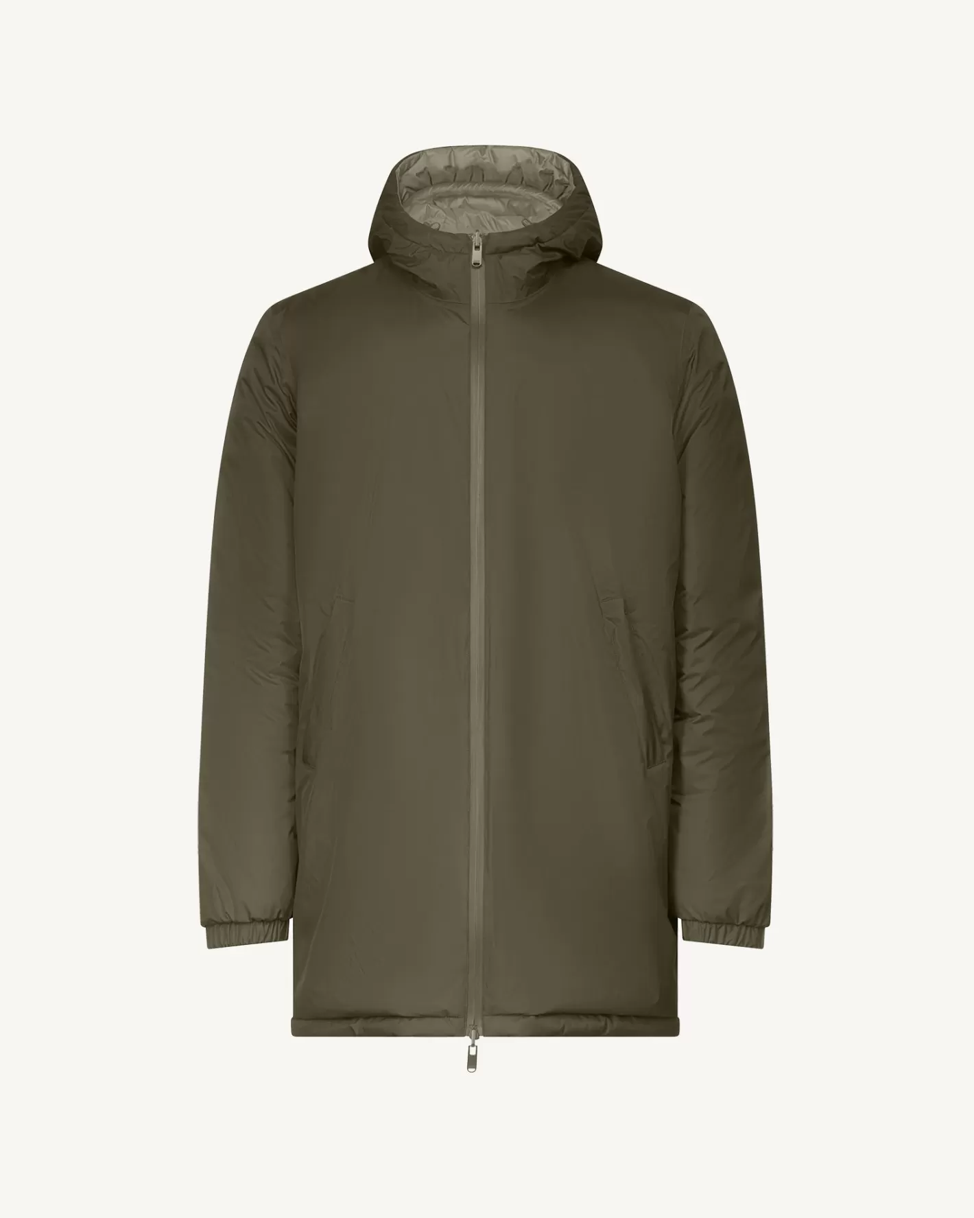 JOTT Doudoune longue réversible à capuche Army/Beige Amsterdam 2.0 Clearance